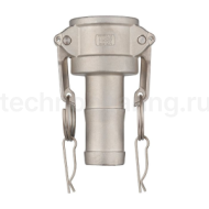 Камлок нержавеющий тип С серия "EcoLine" розетка с хвостовиком 1/2", AISI304, TL50CSS-EL TITAN LOCK