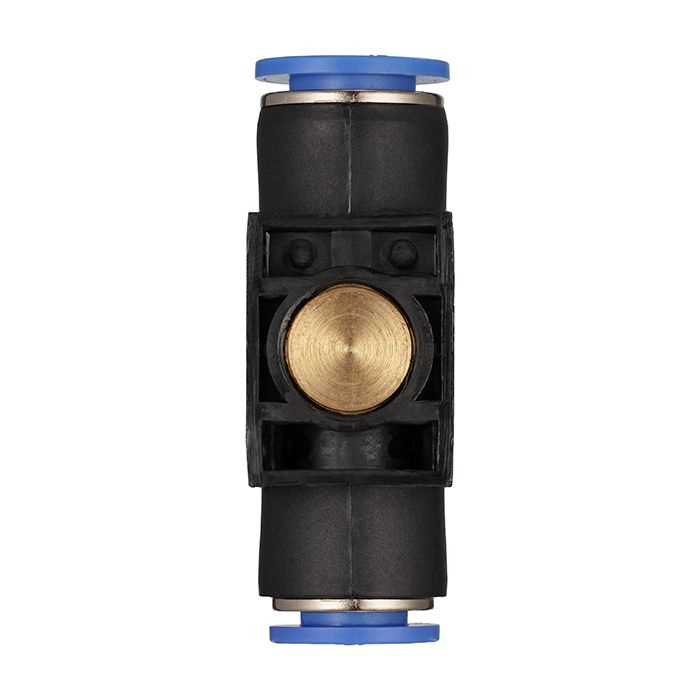 Фитинг прямой с краном, цанговый 12 мм, пластик, тип HVFF, TLP-HVFF12 TITAN LOCK