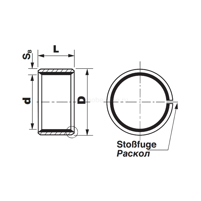 Втулка скольжения SF-119.05*22.225*12.7 мм ISKRA — детальное фото 1