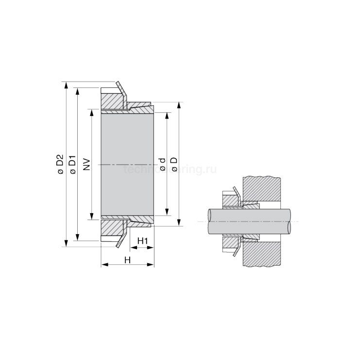 Зажимная втулка KLFC020 (PHF FX80-20x30) ISKRA