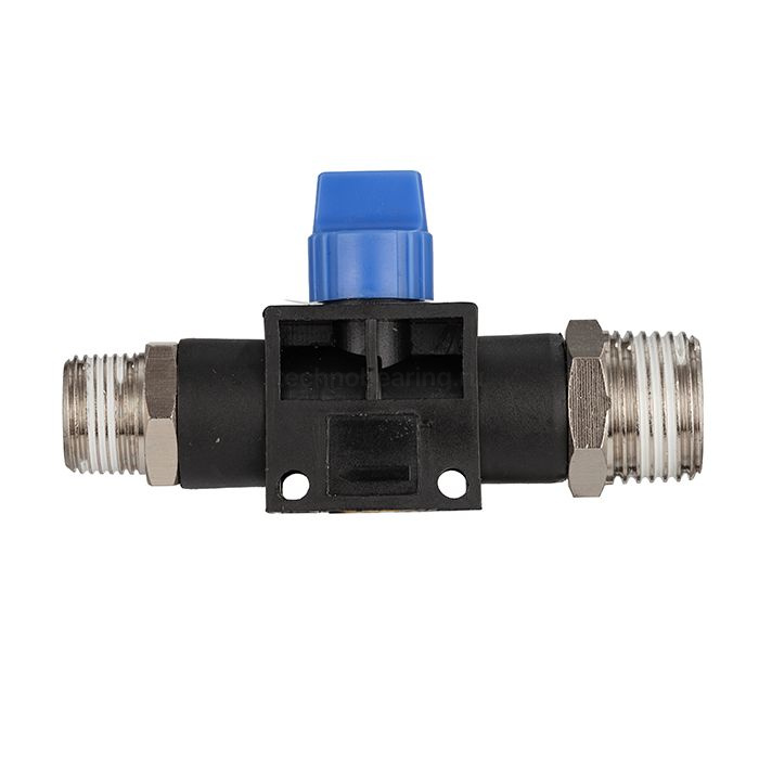 Фитинг прямой с краном, резьба 1/2", пластик, тип HVSS, TLP-HVSS04 TITAN LOCK