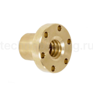 Гайка трапецеидальная с фланцем (бронза) d=36 мм, шаг резьбы 6 мм (лев. резьба), BFM 36-6-G TECHNIX