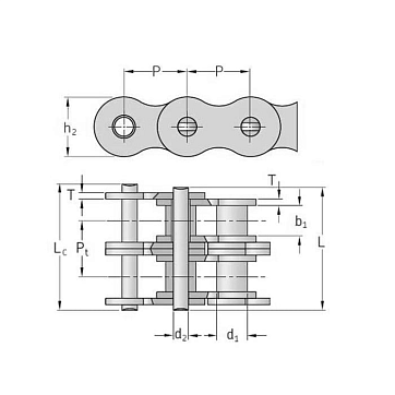 Переходное звено для двухрядной цепи 10B-2 (PHC 10B-2O/L) SKF
