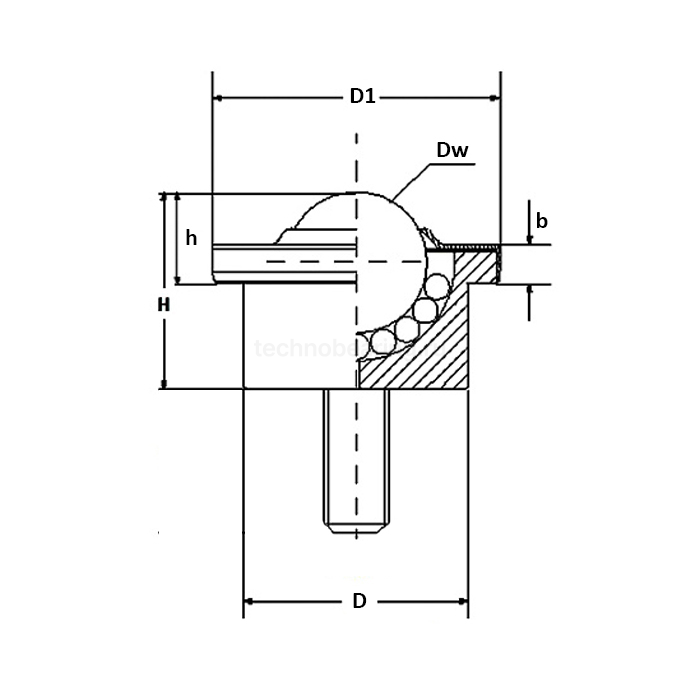 Шариковая опора SP15B-DM8X15(SP15-FLPL/CS) ISKRA