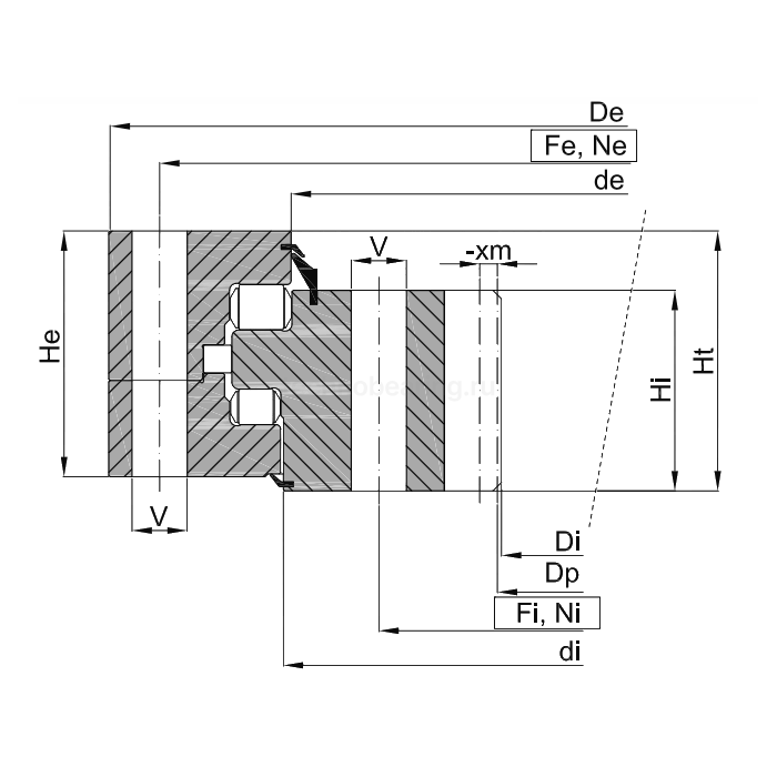 ОПУ серия с тремя рядами роликов ZR3.20.1600.400-1SPPN ISB — детальное фото 1