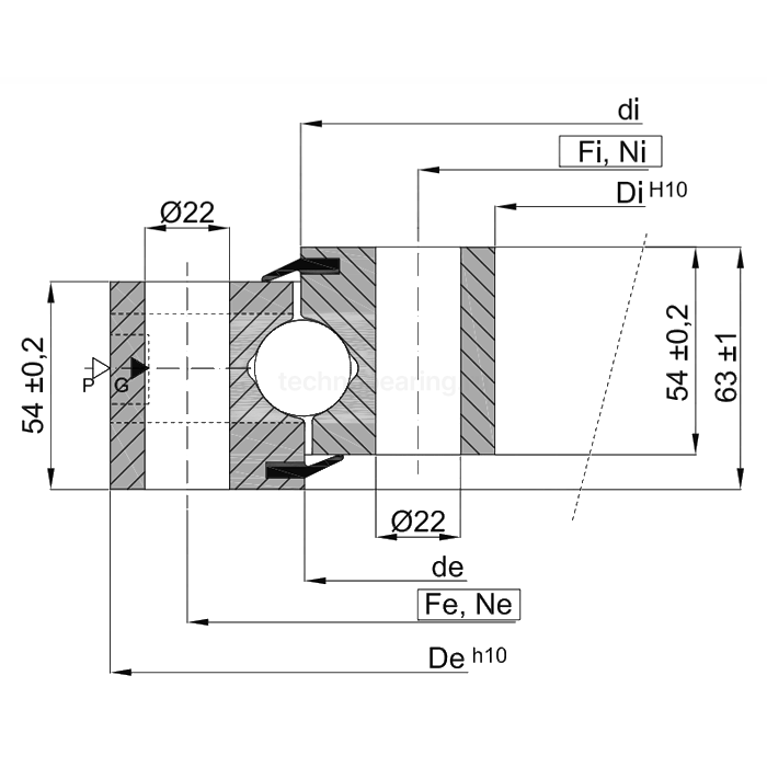 ОПУ стандартная серия с одним рядом шариков NB1.25.1155-200-1PPN ISB