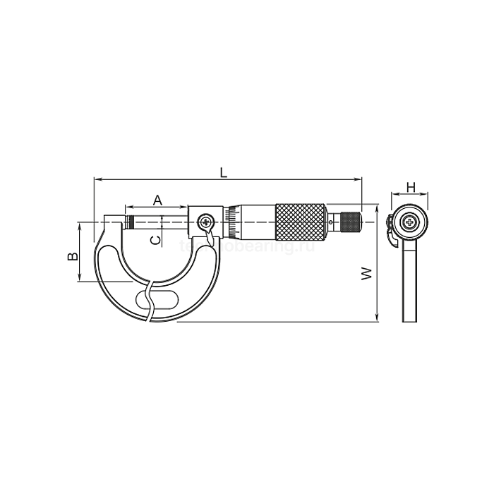 Микрометр гладкий с нерж. микровинтом 25-50мм/0,01мм, 4111-8110-A Dasqua