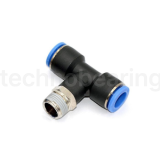 Фитинг цанговый Т-образный, 4 мм, наруж. резьба 3/8", пластик, тип PB, TLP-PB4-03 TITAN LOCK