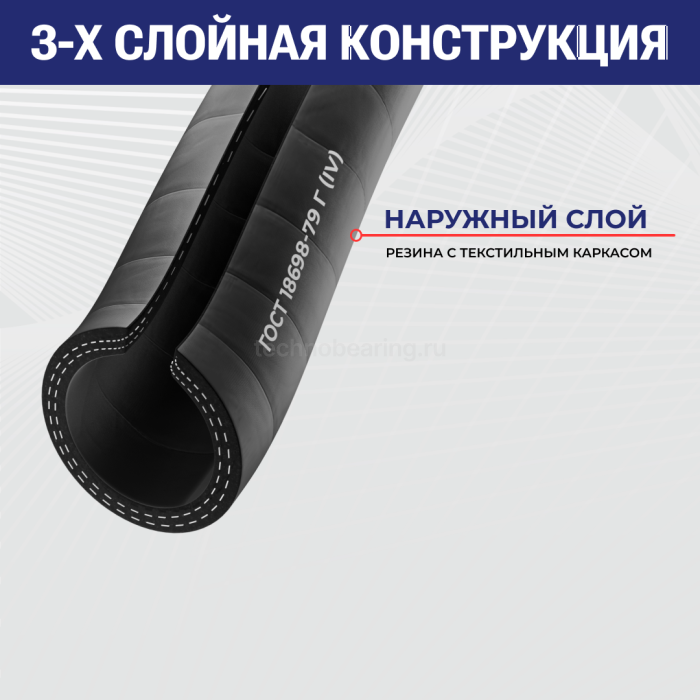 Рукав для газа Г(IV) 25-40мм, 10 атм, ГОСТ 18698-79 TLGOST-G025 ТИТАН ЛОК