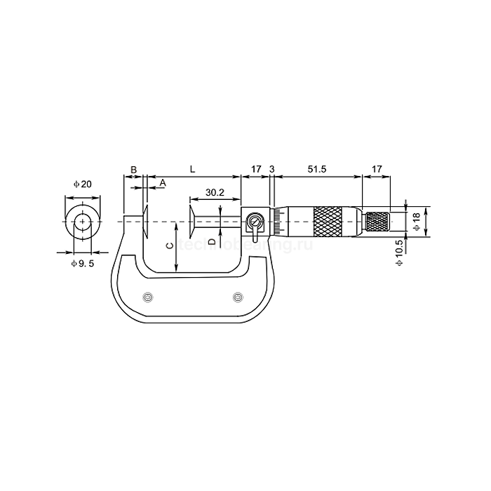 Микрометр дисковый 0-25мм/0,01мм, 4111-8102-A Dasqua
