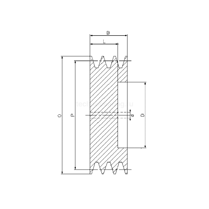 Шкив под расточку клиновой SPB 125-3 (PHP 3SPB125RSB) ISKRA