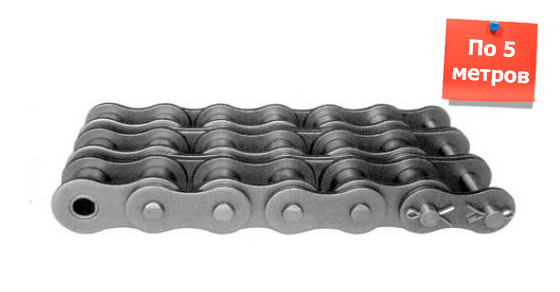 Цепь приводная роликовая трехрядная никелированная 16B-3 Sati