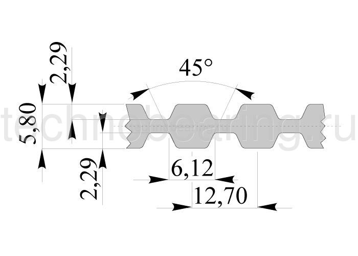 Зубчатый двухсторонний ремень дюймового профиля H ширина 76,2 мм, длина 1778 мм DD700H300 Sati