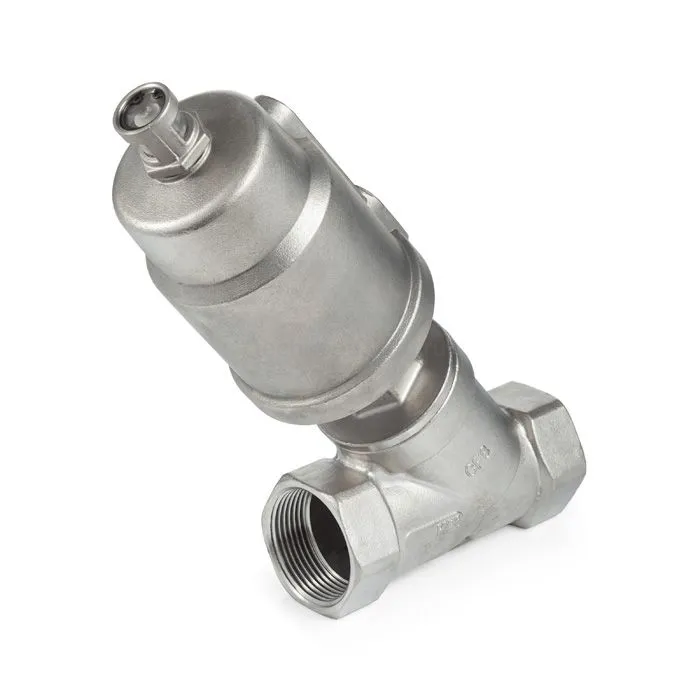 Седельный клапан наклонный, нерж. 304 с пневмоприводом (нерж.), DN32 TL32CPAVS TITAN LOCK