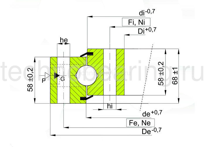 ОПУ стандартная серия с одним рядом шариков NB1.25.1424.400-1PPN ISB