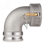 Камлок алюминиевый тип DА (переходник 90° розетка 4" х ниппель 4"), TL400DAAL90 TITAN LOCK