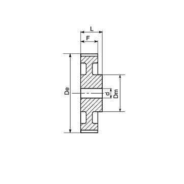 Шкив зубчатый под расточку 72-5M-25(PHP72-5M-25RSB) ISKRA