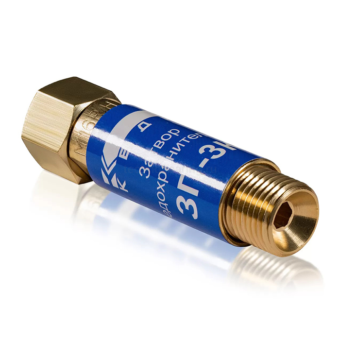 Затвор предохранительный ЗП-3К (кислород), на вход резака /горелки, М16х1,5 КЕДР — детальное фото 0