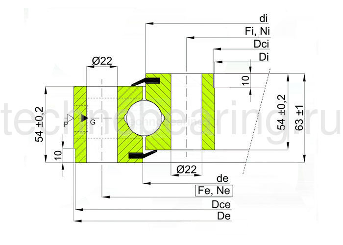 ОПУ стандартная серия с одним рядом шариков NB1.25.0755.200-1PPN ISB