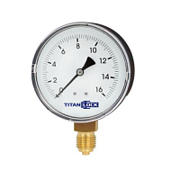 Манометр стандартный пластиковый, 16/0,2 Бар, корп.100мм, креп.снизу 1/2, TLPPG100D1/2 TITAN LOCK