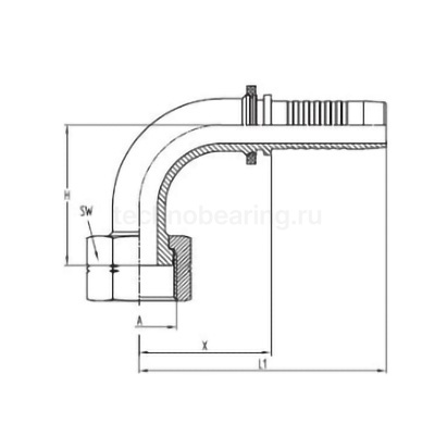Фитинг DN 08 ORFS (Г) 11/16" (90), TL-ORFS08F11/16-90 TITAN LOCK — детальное фото 1