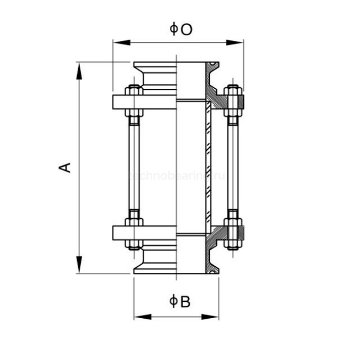 Диоптр трубный типа clamp-clamp, нержавеющий, DN40, TL040PDCL TITAN LOCK
