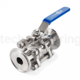 Трехсоставной шаровый кран из нержавеющей стали (AISI 304) типа "clamp-clamp", 4", TL400TPBVSS-CL TITAN LOCK