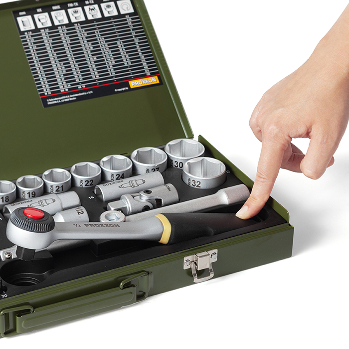 Полный набор торцевых ключей 1/2" + 1/4", 56  поз. 23040 Proxxon