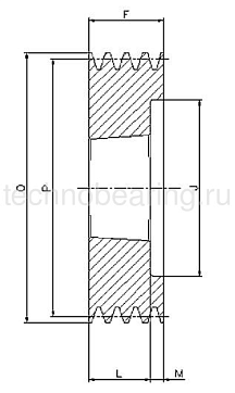 Шкив клиновой  под втулку тапербуш SPA106-03 TB (PHP 3SPA106TB) Sati