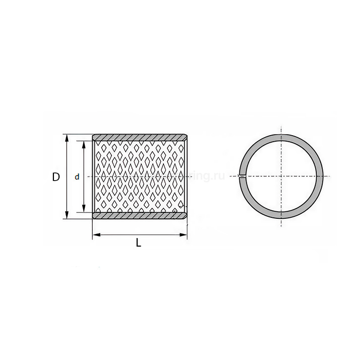 Втулка скольжения с выемками под смазку KU1212 090 ISKRA