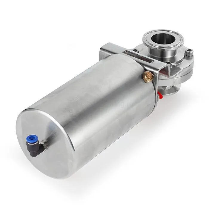 Затвор дисковый с пневмоприводом нерж. 304 DN100, тип clamp-clamp, DIN TLSD100CLS-P TITAN LOCK — детальное фото 2