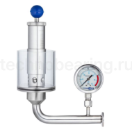 Шпунт-аппарат с манометром (левый), до 2,2 бар, под Clamp DN15 нерж. 304 TL15TGMLPG-CL TITAN LOCK