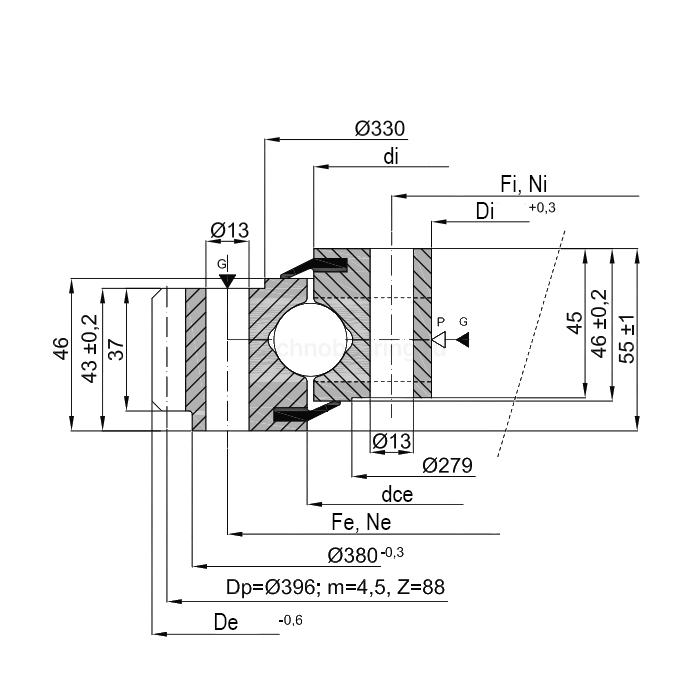 ОПУ стандартная серия с одним рядом шариков EB1.220308200-1SPPN ISB