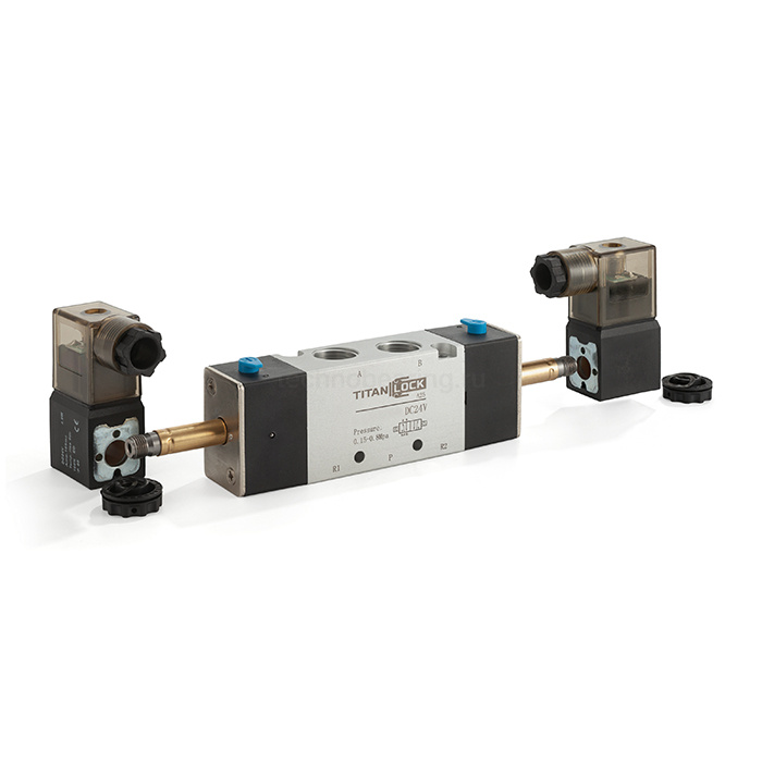 Пневмораспределитель электромагнитный 4V, серия 200, 2 канала, 6 мм, DC24V, TL4V220-06DC24V TITAN LOCK
