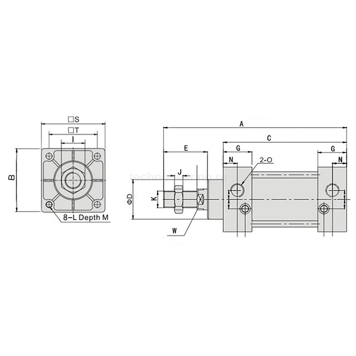 Пневмоцилиндр серии SC, 32X50, TLP-PC32X50SC TITAN LOCK — детальное фото 1