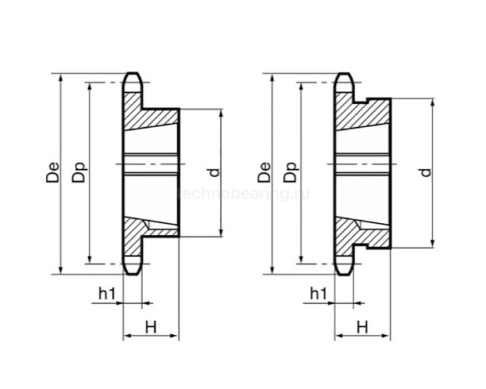 Звездочка под втулку тапербуш для цепи: 10B-2, Z=15, 5/8" x 3/8" TD10015 (PHS 10B-2 ТВ 15) ISKRA — детальное фото 1