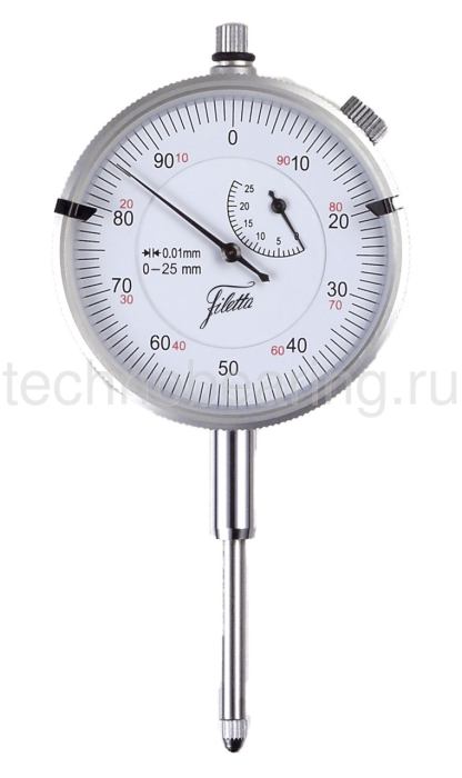 Часовой индикатор 0 - 25 мм, 0.01 мм Filetta