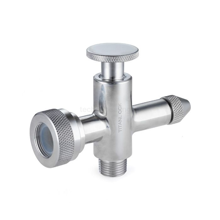 Нижний кран уровнемера с пробоотборником DN15 (трубка 20мм), нерж. 304, TL015LTLS TITAN LOCK — детальное фото 0