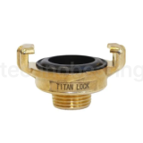 Универсальное соединение для воды NEPTUN (GEKA) с наружной резьбой BSP 1 1/2", латунь, TLNPM1.1/2-BR TITAN LOCK