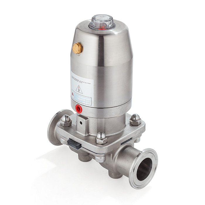 Мембранный клапан нерж.316 типа clamp, с пневмоприводом (нерж.), DN32 DIN TL32DVCL-PS TITAN LOCK