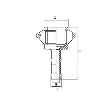 Камлок нержавеющий тип С серия "EcoLine" розетка с хвостовиком 3", AISI304, TL300CSS-EL TITAN LOCK