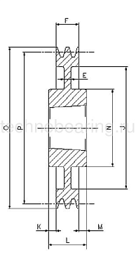 Шкив клиновой  под втулку тапербуш SPB250-02 TB (PHP 2SPB250TB) Sati