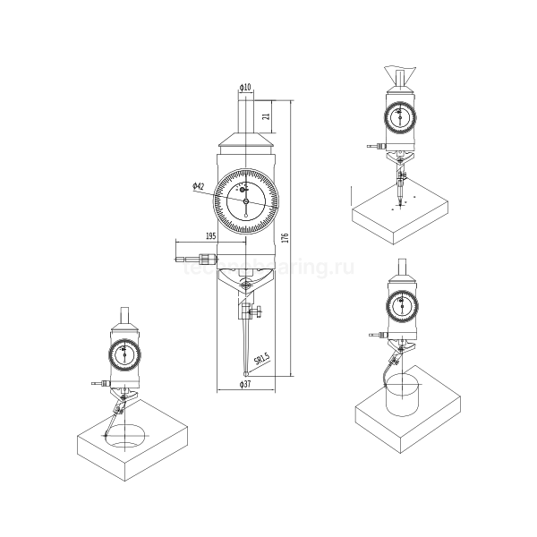 Центроискатель механический 0-3мм/0,01мм, 5712-1100 Dasqua