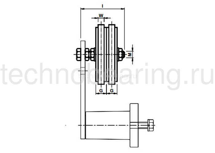 Колодка натяжителя для двухрядной цепи OVR 30-4D Sati