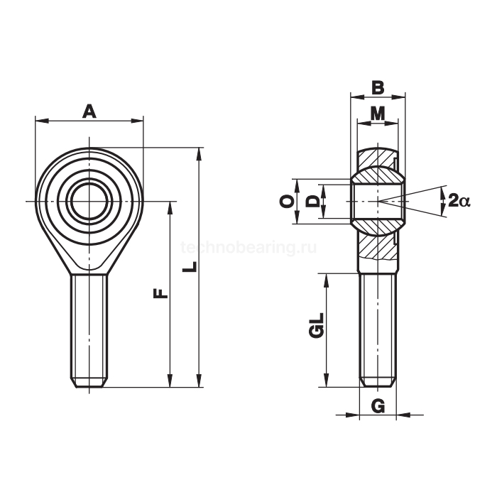 Шарнирный наконечник GAO14 Fluro