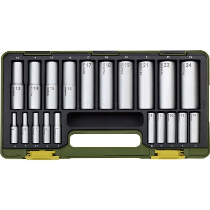 Набор удлиненных головок 1/4" + 1/2", 20  поз. 23292 Proxxon