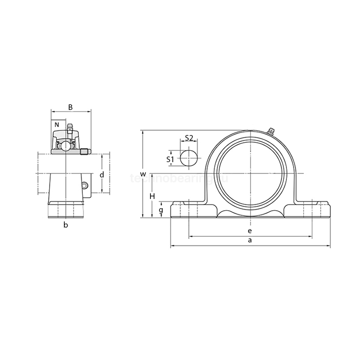 Нержавеющий корпус подшипника P207SS ISKRA