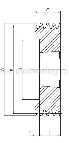 Шкив клиновой  под втулку тапербуш SPZ 90-05 TB (PHP 5SPZ90TB) Sati
