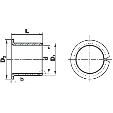Втулка скольжения с фланцем KF40260SF1SN (PCMF404426E) ISKRA