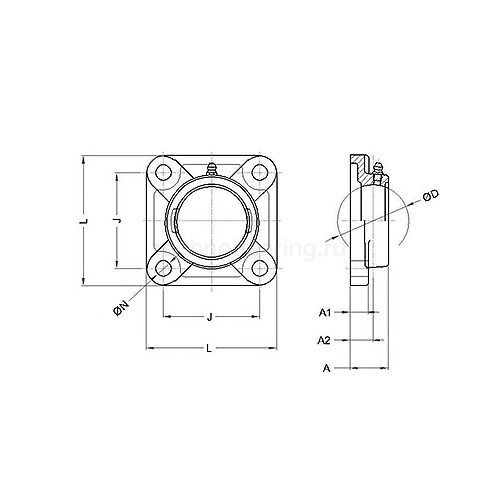 Корпус подшипника F206PL (пластик) ISKRA